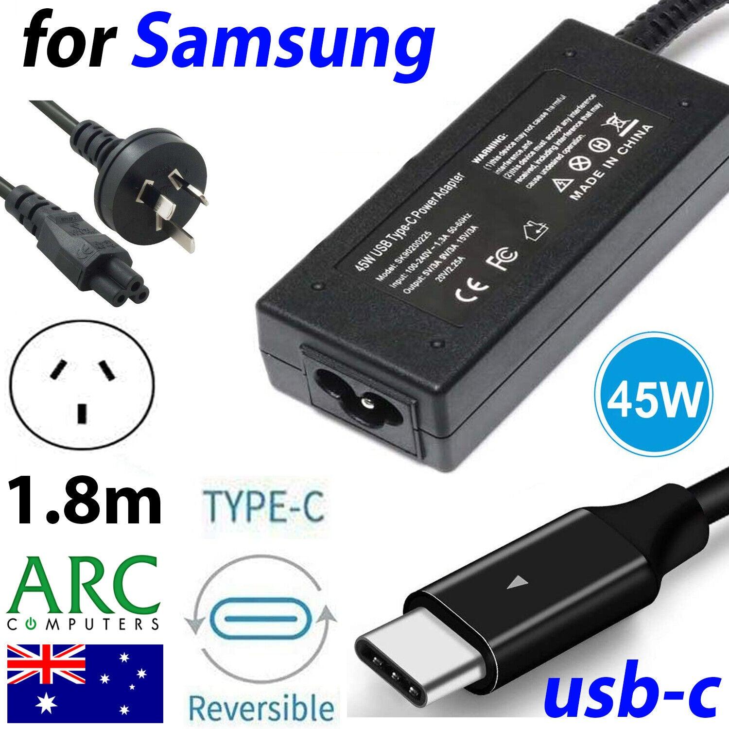 Laptop Charger AC 45W USB C Type C Adapter Samsung Galaxy Tab Pro S BA44-00331A - BESTA